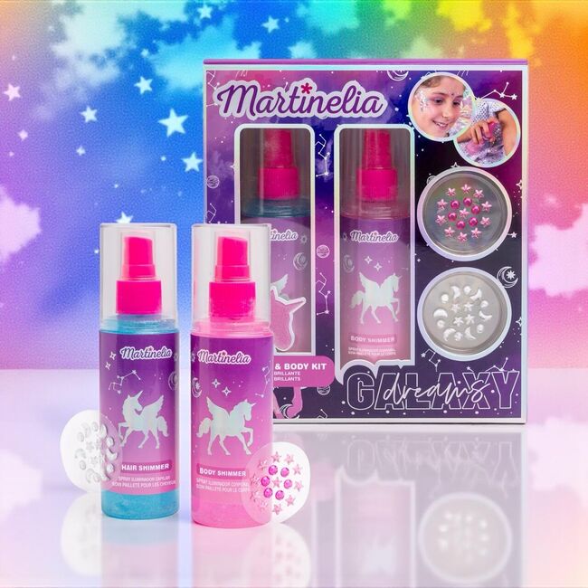 Set sclipici pentru păr si corp Cosmic Glowy Galaxy Dreams, Martinelia, 85429
