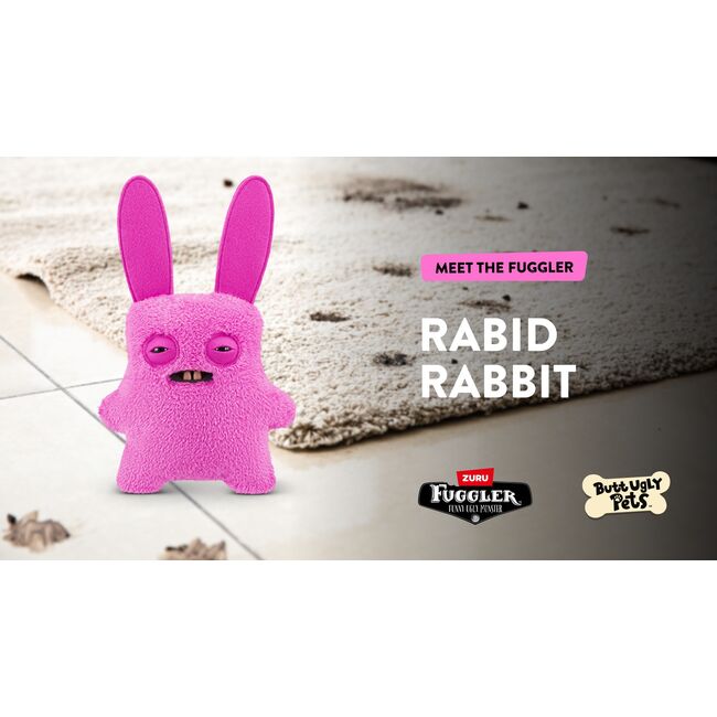 Fuggler - Jucarie de plus, 23 cm - Ciudateii animale uratele, Rabid Rabbit - Bunny BKF15731H