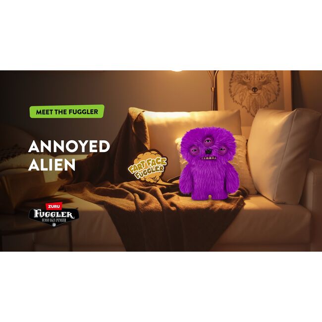 Fuggler - Jucarie de plus, 23 cm - Ciudateii cu fata de part, Alien - long pile BKF15728G