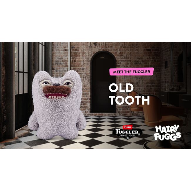 Fuggler - Jucarie de plus, 23 cm - Ciudateii cu par, Old Tooth - Moustache - Grey BKF15727K