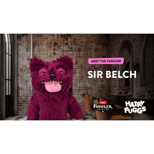 Fuggler - Jucarie de plus, 23 cm - Ciudateii cu par, Sir Belch - Hairy Tongue - Red BKF15727H