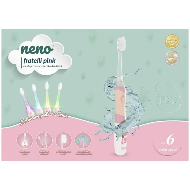 Neno Fratelli Pink &ndash; periuță de dinți electrică, peste 6 ani JEMNEN-BAB-SC004