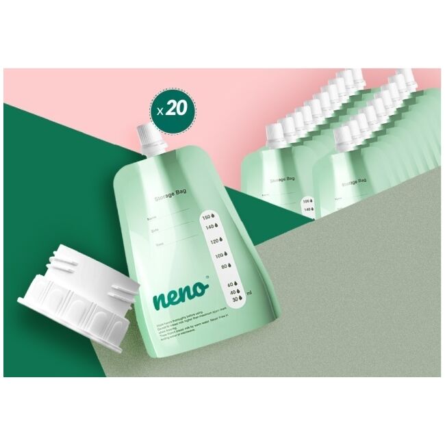 Neno Punguțe – punguțe cu adaptor pentru congelarea și păstrarea laptelui de san - 20 buc. JEMNEN-BAB-BT004