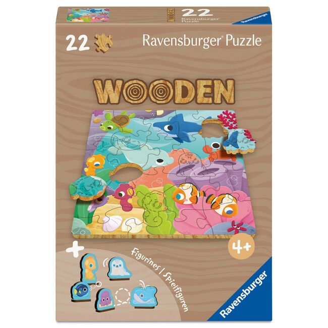 Ravensburger - Puzzle din lemn vietati marine 22 piese ARTRVSPC04081