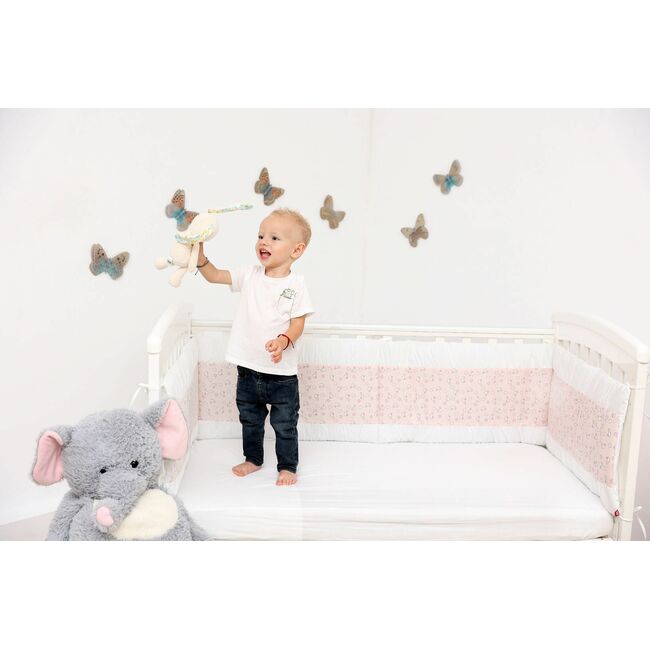 Set protectii patut Pink Ducks, din bumbac, 60x120 cm KDE35NBPKDK60120