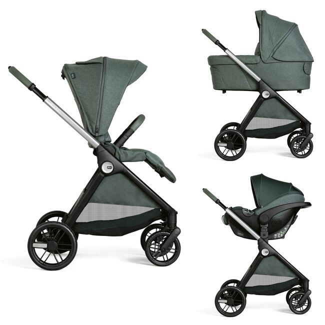 Carucior copii 3 in 1 Chicco Bellagio, Fir Tree (verde inchis), 0luni+ CHC8713633+8713733+8714633-8
