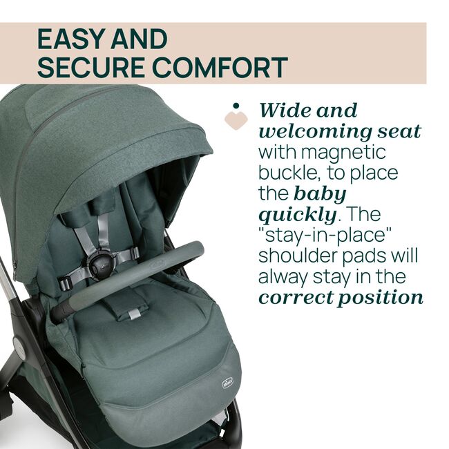 Carucior copii 3 in 1 Chicco Bellagio, Fir Tree (verde inchis), 0luni+ CHC8713633+8713733+8714633-8