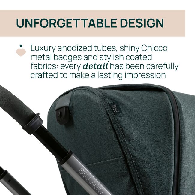 Carucior copii 3 in 1 Chicco Bellagio, Fir Tree (verde inchis), 0luni+ CHC8713633+8713733+8714633-8