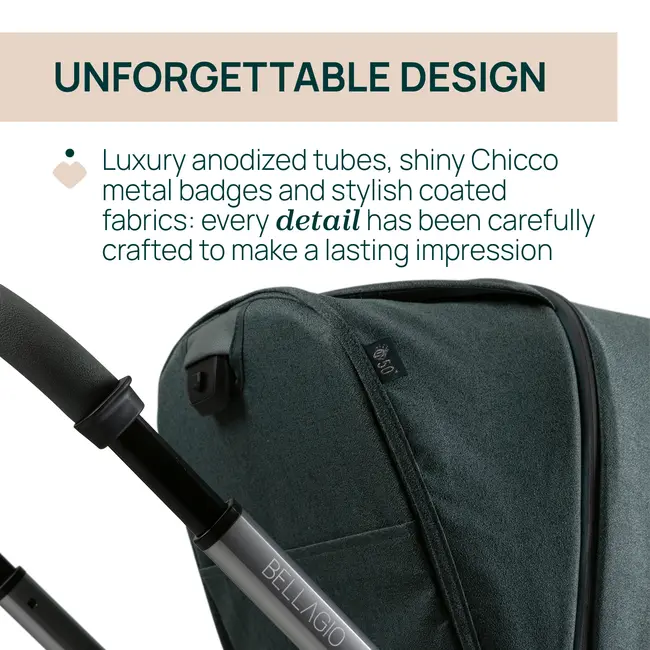 Carucior copii 3 in 1 Chicco Bellagio, Fir Tree (verde inchis), 0luni+ CHC8713633+8713733+8714633-8