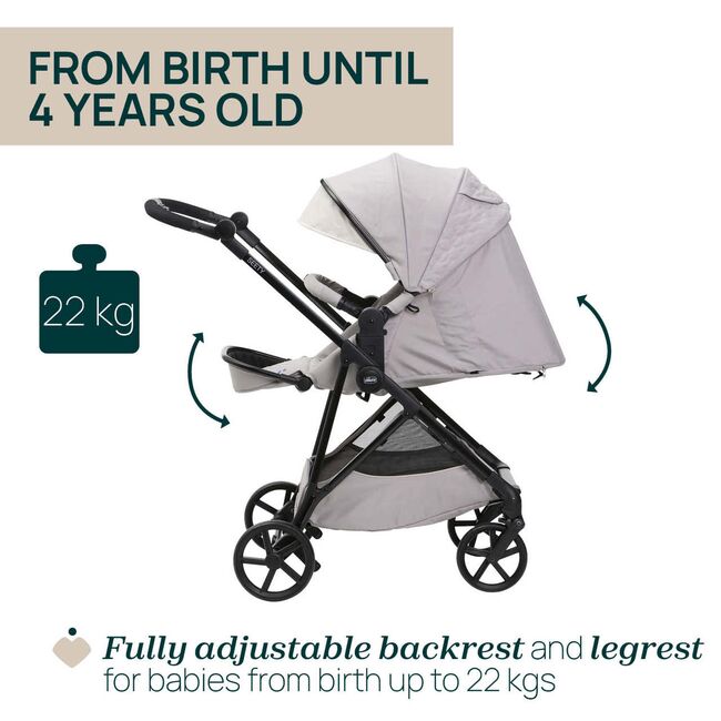 Carucior copii 3 in 1 Chicco Seety, cu scaun auto Kory Plus I-Size, FlorenceBeige (Bej), 0luni+ CHC8709770+8709870+8714645-8