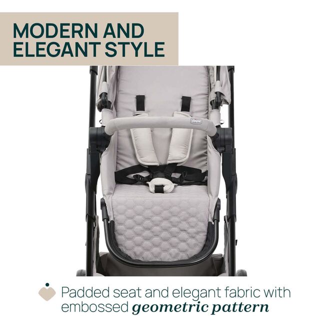 Carucior copii 3 in 1 Chicco Seety, cu scaun auto Kory Plus I-Size, FlorenceBeige (Bej), 0luni+ CHC8709770+8709870+8714645-8