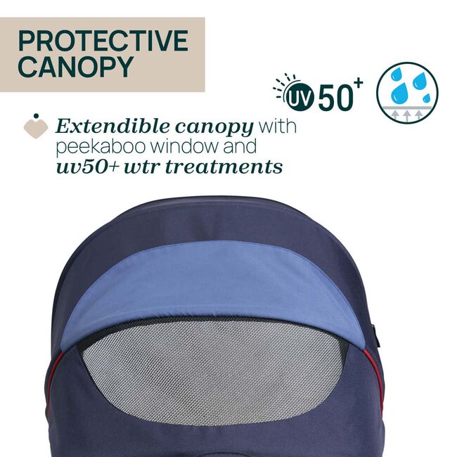 Carucior copii 3 in 1 Chicco Seety, cu scaun auto Kory Plus I-Size, OxFord Blue (Albastru), 0luni+ CHC8709779+8709879+8714645-8