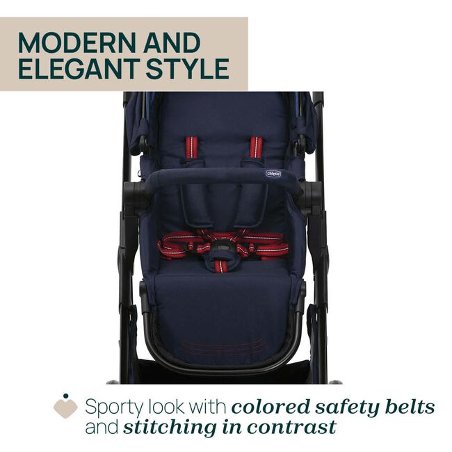 Carucior copii 3 in 1 Chicco Seety, cu scaun auto Kory Plus I-Size, OxFord Blue (Albastru), 0luni+ CHC8709779+8709879+8714645-8