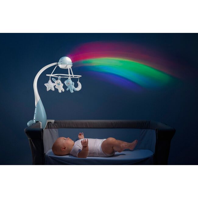 Carusel muzical 3 in 1 Chicco Rainbow cu proiectie, roz, 0 luni+ CHC1104110-1