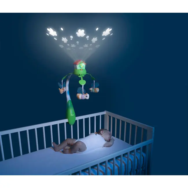 Carusel muzical 3 in 1 Chicco Stupul albinutelor cu proiectie, 0 luni+ CHC11080-1
