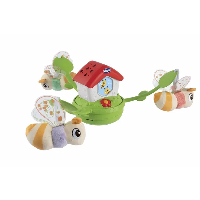 Carusel muzical 3 in 1 Chicco Stupul albinutelor cu proiectie, 0 luni+ CHC11080-1