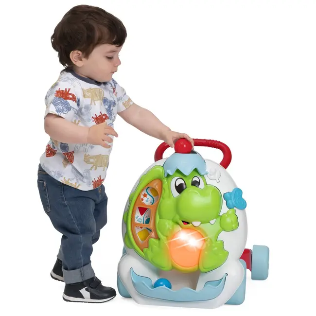 Jucarie Chicco 2 in 1, centru de activitati si antemergator Dinozaur, 9-24 luni CHC11293-1