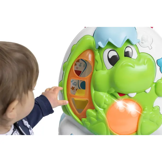 Jucarie Chicco 2 in 1, centru de activitati si antemergator Dinozaur, 9-24 luni CHC11293-1