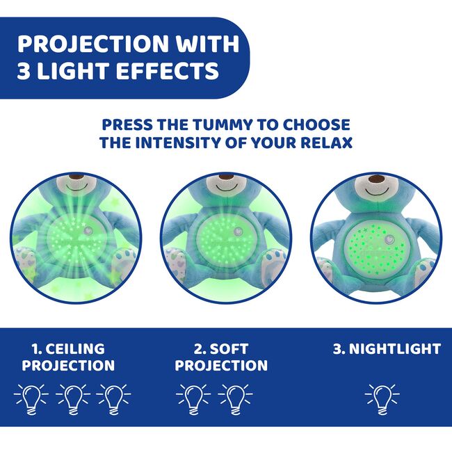 Jucarie cu proiectie Chicco Ursuletul bebelus, albastra, 0luni+ CHC0801520-1