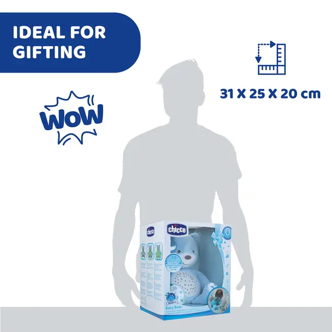Jucarie cu proiectie Chicco Ursuletul bebelus, albastra, 0luni+ CHC0801520-1