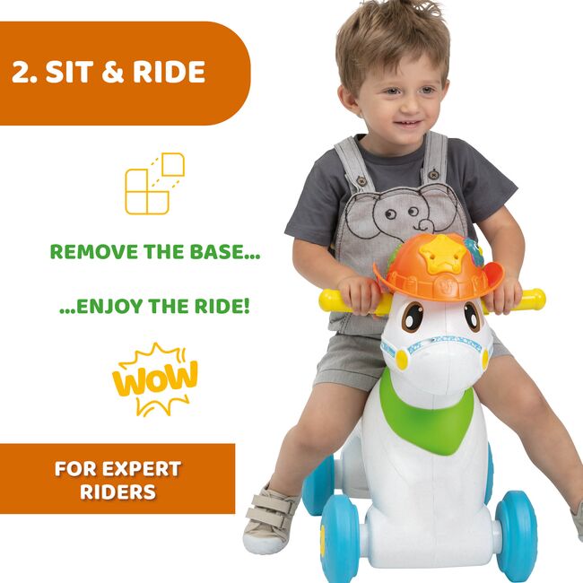 Jucarie evolutiva Chicco 3 in 1, calutul Baby Rodeo si prietenii, 1-3ani CHC11314-1