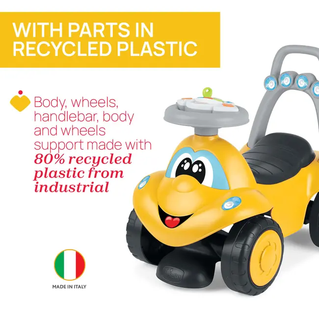 Masinuta copii Chicco Billy Walk and Ride 2 in 1, Galben, 12-36luni+ CHC1121140-1