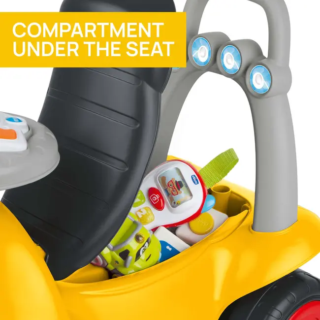 Masinuta copii Chicco Billy Walk and Ride 2 in 1, Galben, 12-36luni+ CHC1121140-1