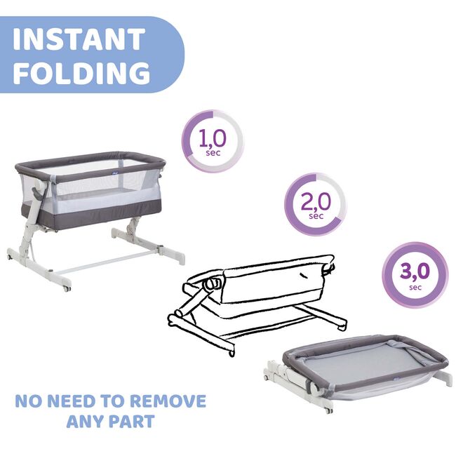 Patut atasabil Chicco Next2Me PopUp, Atmoshpere(Gri), 0luni+ CHC79299-8_ATMOSPHERE