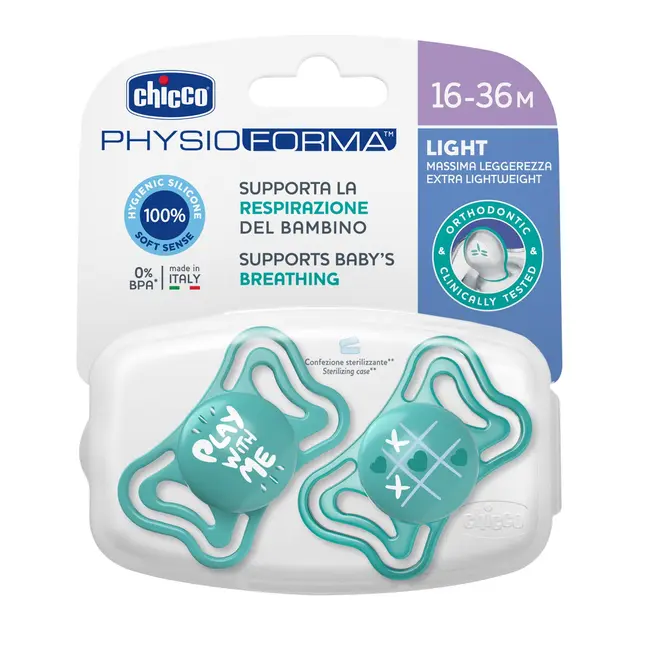 Suzeta Chicco PhysioForma Light, 2bucati, bleu, 16-36luni CHC7103921-7
