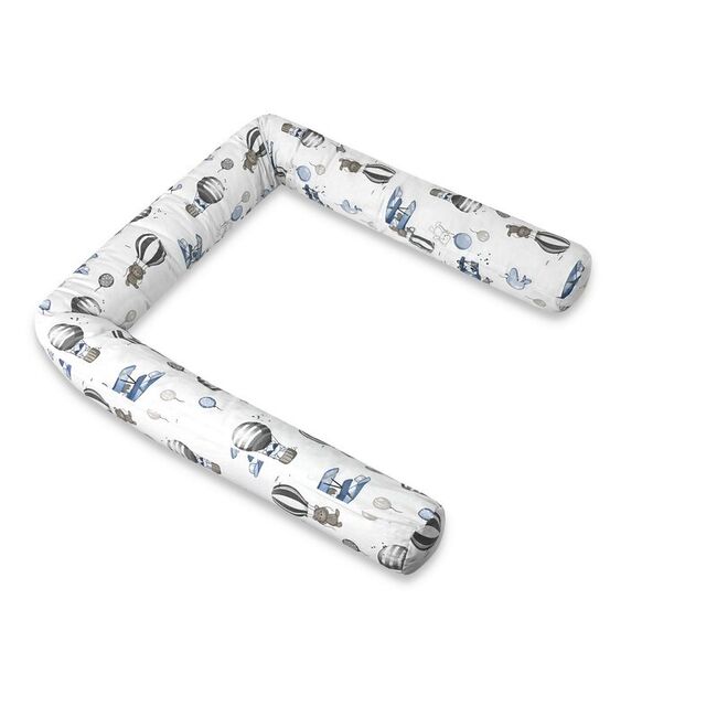 Aparatoare pentru patut, MimiNu, Tip rulou, Cu husa detasabila, Lungime 180 cm, Din bumbac certificat Oeko Tex Standard 100, Blue Plane BYN6426972029476