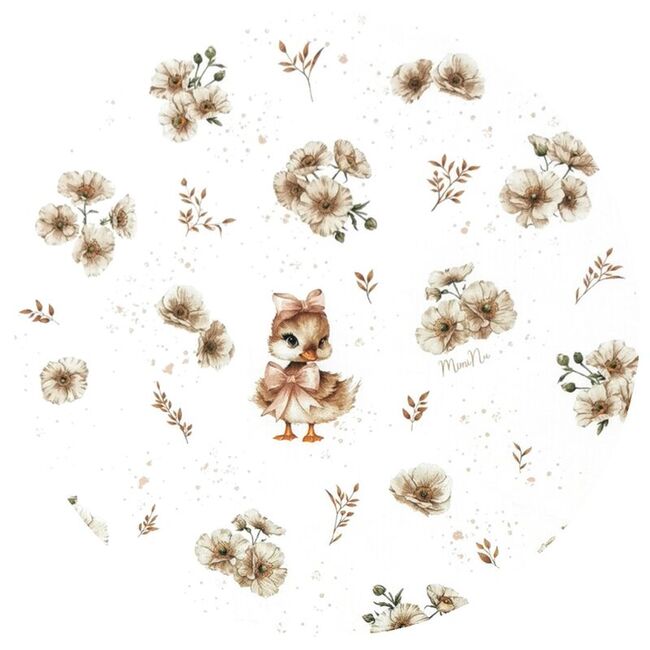 Aparatoare pentru patut, MimiNu, Tip rulou, Cu husa detasabila, Lungime 180 cm, Din bumbac certificat Oeko Tex Standard 100, Design, Ducklings Beige BYN6426972029483