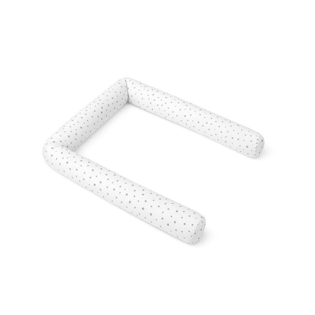 Aparatoare pentru patut, MimiNu, Tip rulou, Cu husa detasabila, Lungime 180 cm, Din bumbac certificat Oeko Tex Standard 100, Mini Gray Stars BYN6426972029438