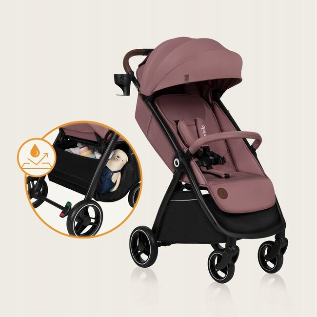 Carucior sport, Lionelo, Ingrid, Capotina impermeabila cu filtru UPF50+, Pana la 22 Kg, Spatar reglabil in 3 pozitii, Include suport pahar si plasa de tantari, Sistem pentru pliere automata, 6 luni+, Roz BYNLO-INGRID_PINK_MAUVE