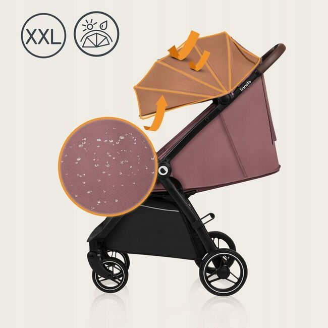 Carucior sport, Lionelo, Ingrid, Capotina impermeabila cu filtru UPF50+, Pana la 22 Kg, Spatar reglabil in 3 pozitii, Include suport pahar si plasa de tantari, Sistem pentru pliere automata, 6 luni+, Roz BYNLO-INGRID_PINK_MAUVE