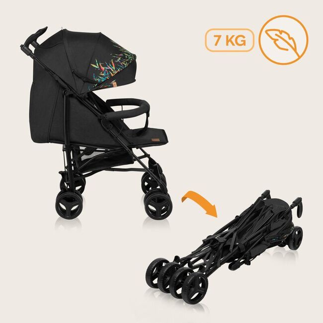 Carucior sport compact, Lionelo, Irma, Spatar reglabil in 4 pozitii, Suport picioare reglabil, Manere rotative, Pliere tip umbrela, 6- 36 luni, Pana la 15 kg, Conform cu EN1888-1:2018, Negru BYNLO-IRMA_DREAMIN