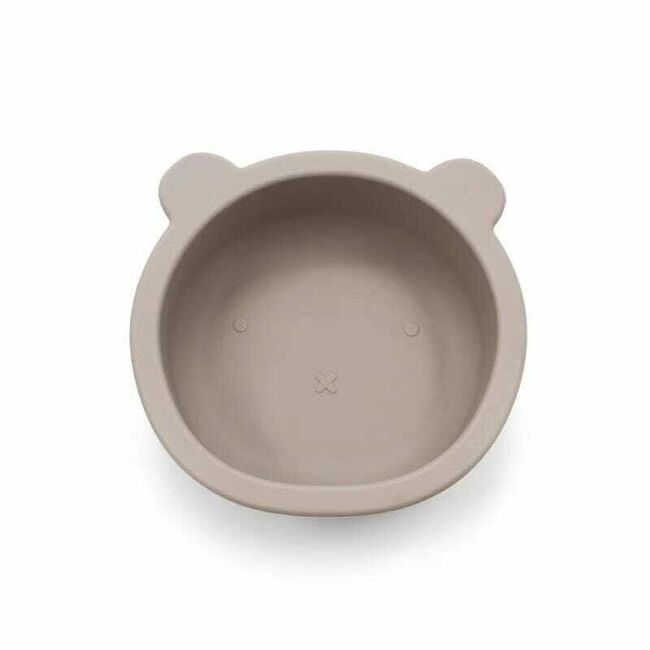 Castron cu urechi de ursulet, Bocioland, Cu ventuze, Silicon, Fara BPA, 6-36 luni, Dark Beige BYNBL571