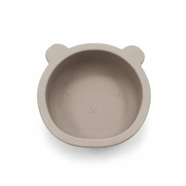 Castron cu urechi de ursulet, Bocioland, Cu ventuze, Silicon, Fara BPA, 6-36 luni, Dark Beige BYNBL571