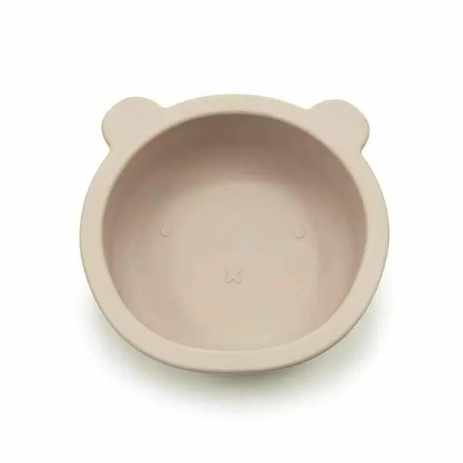 Castron cu urechi de ursulet, Bocioland, Cu ventuze, Silicon, Fara BPA, 6-36 luni, Light Beige BYNBL570