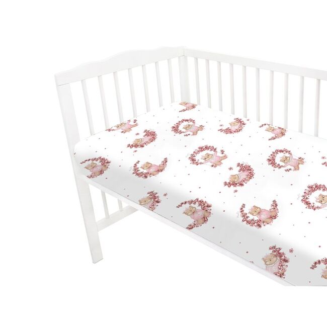 Cearceaf cu elastic, MimiNu, Pentru patut 120X60 cm, Din bumbac certificat Oeko Tex Standard 100, Design, Betty BYN6426972029360