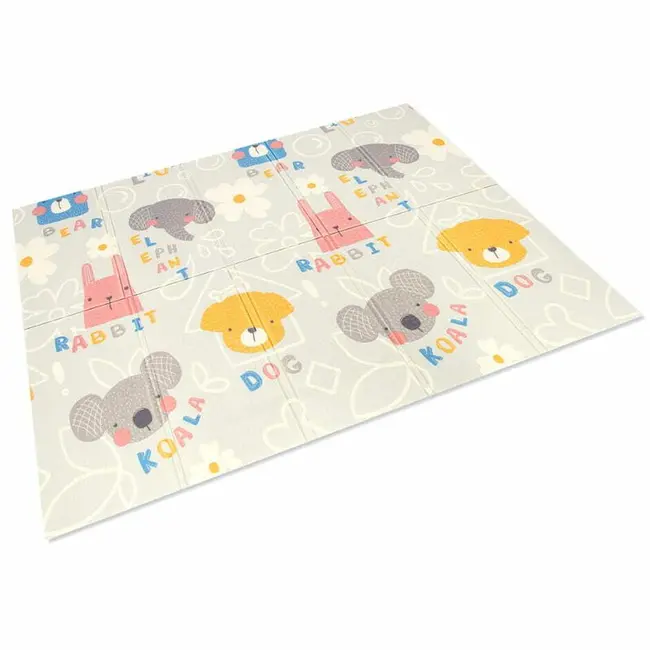 Covoras de joaca, Bocioland, Grey Elephant, Pliabil, Protectie impotriva loviturilor, Dimensiune mare, 180 x 150 cm, Cu Imprimeu pe ambele parti, Potrivit pentru utlizare atat in interior, cat si in exterior BYNBL126