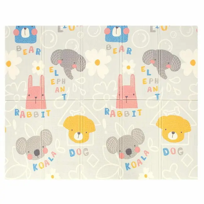 Covoras de joaca, Bocioland, Grey Elephant, Pliabil, Protectie impotriva loviturilor, Dimensiune mare, 180 x 150 cm, Cu Imprimeu pe ambele parti, Potrivit pentru utlizare atat in interior, cat si in exterior BYNBL126