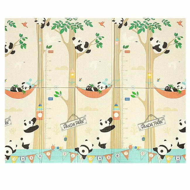 Covoras de joaca, Bocioland, Panda, Pliabil, Protectie impotriva loviturilor, Dimensiune mare, 180 x 150 cm, Cu Imprimeu pe ambele parti, Potrivit pentru utlizare atat in interior, cat si in exterior BYNBL128
