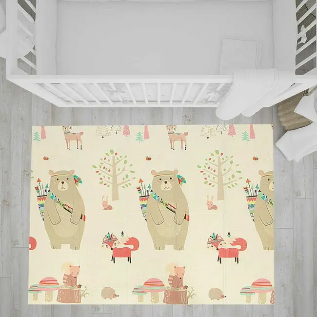 Covoras de joaca, Bocioland, Panda, Pliabil, Protectie impotriva loviturilor, Dimensiune mare, 180 x 150 cm, Cu Imprimeu pe ambele parti, Potrivit pentru utlizare atat in interior, cat si in exterior BYNBL128