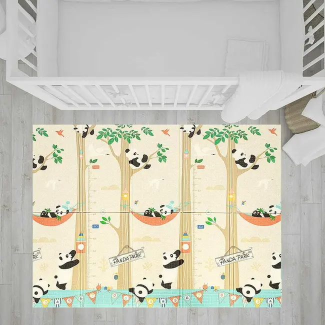 Covoras de joaca, Bocioland, Panda, Pliabil, Protectie impotriva loviturilor, Dimensiune mare, 180 x 150 cm, Cu Imprimeu pe ambele parti, Potrivit pentru utlizare atat in interior, cat si in exterior BYNBL128