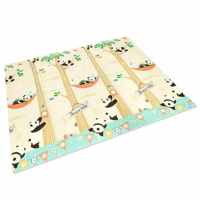 Covoras de joaca, Bocioland, Panda, Pliabil, Protectie impotriva loviturilor, Dimensiune mare, 180 x 150 cm, Cu Imprimeu pe ambele parti, Potrivit pentru utlizare atat in interior, cat si in exterior BYNBL128