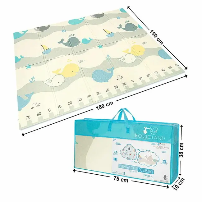 Covoras de joaca, Bocioland, Water City, Pliabil, Protectie impotriva loviturilor, Dimensiune mare, 180 x 150 cm, Cu Imprimeu pe ambele parti, Potrivit pentru utlizare atat in interior, cat si in exterior BYNBL127