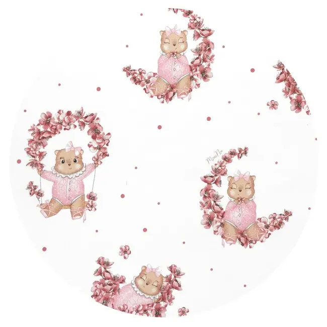 Lenjerie patut cu 3 piese, MimiNu, Pentru patut 120x60 cm, Cu protectie laterala, Din bumbac, Din bumbac certificat Oeko Tex Standard 100, Design, Betty BYN6426972029391