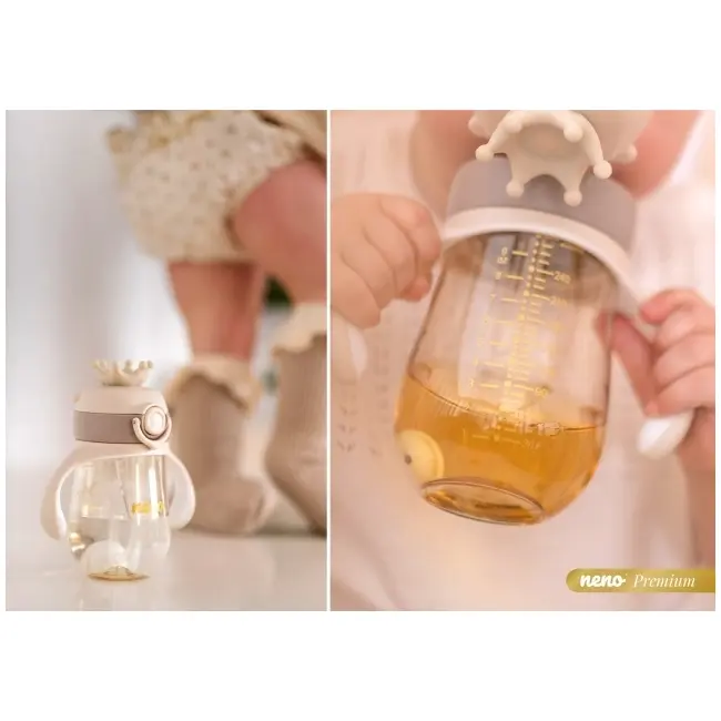 Neno Mio 2 Sticlă pentru copii cu pai JEMNEN-BAB-BT006