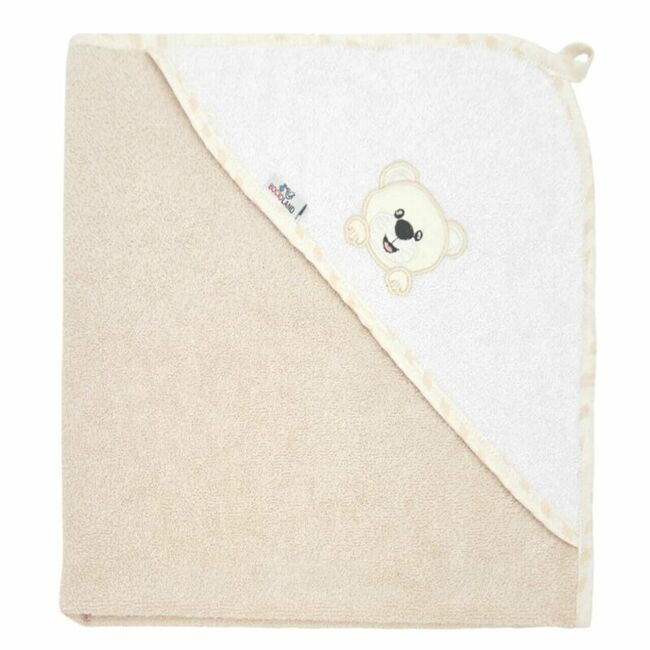 Prosop de baie, Bocioland, Cu gluga, 100% bumbac, 100x100 cm, Teddy Bear, Sand BYNBL049