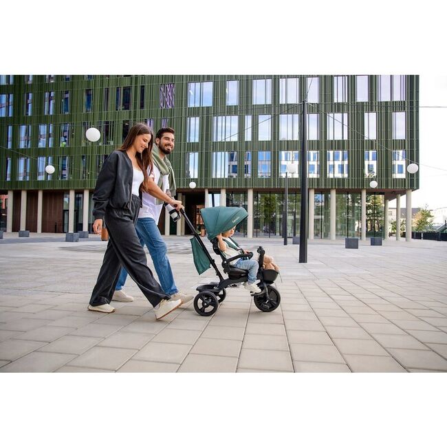 Tricicleta copii, Lionelo, Haari, Ultrapliabila, Multifunctionala, Suport picioare, Control al directiei, Scaun reversibil, Rotire 360 grade, Conform cu standardul european de securitate EN71, Verde BYNLO-HAARI_GREEN_EMERALD